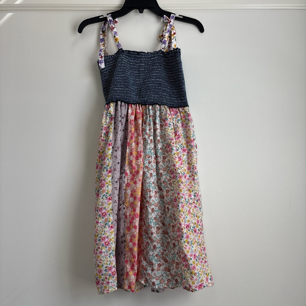 Young Threads Boho Patchwork Floral Smocked Mini … - image 1